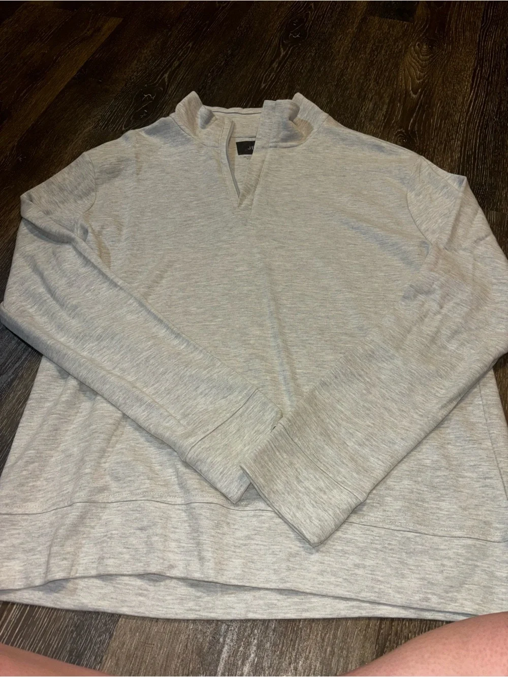 JEFF quarter zip  Men's Light Gray Quarter-Zip Pullover Sweater